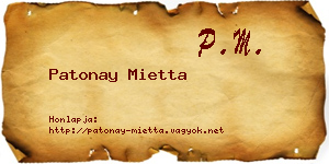 Patonay Mietta névjegykártya